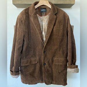 Oversized Corduroy Boyfriend Blazer in Neutral Brown—Size LARGE, NWOT